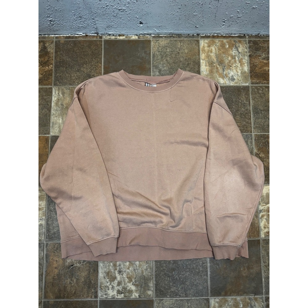 HM Divided Basic Women Mauve Pink Crewneck Sweatshirt Large Pullover Fleece Line